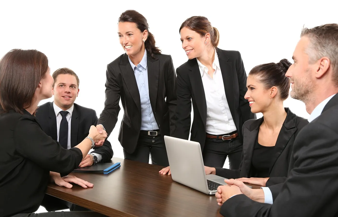 A team reviewing business performance data
