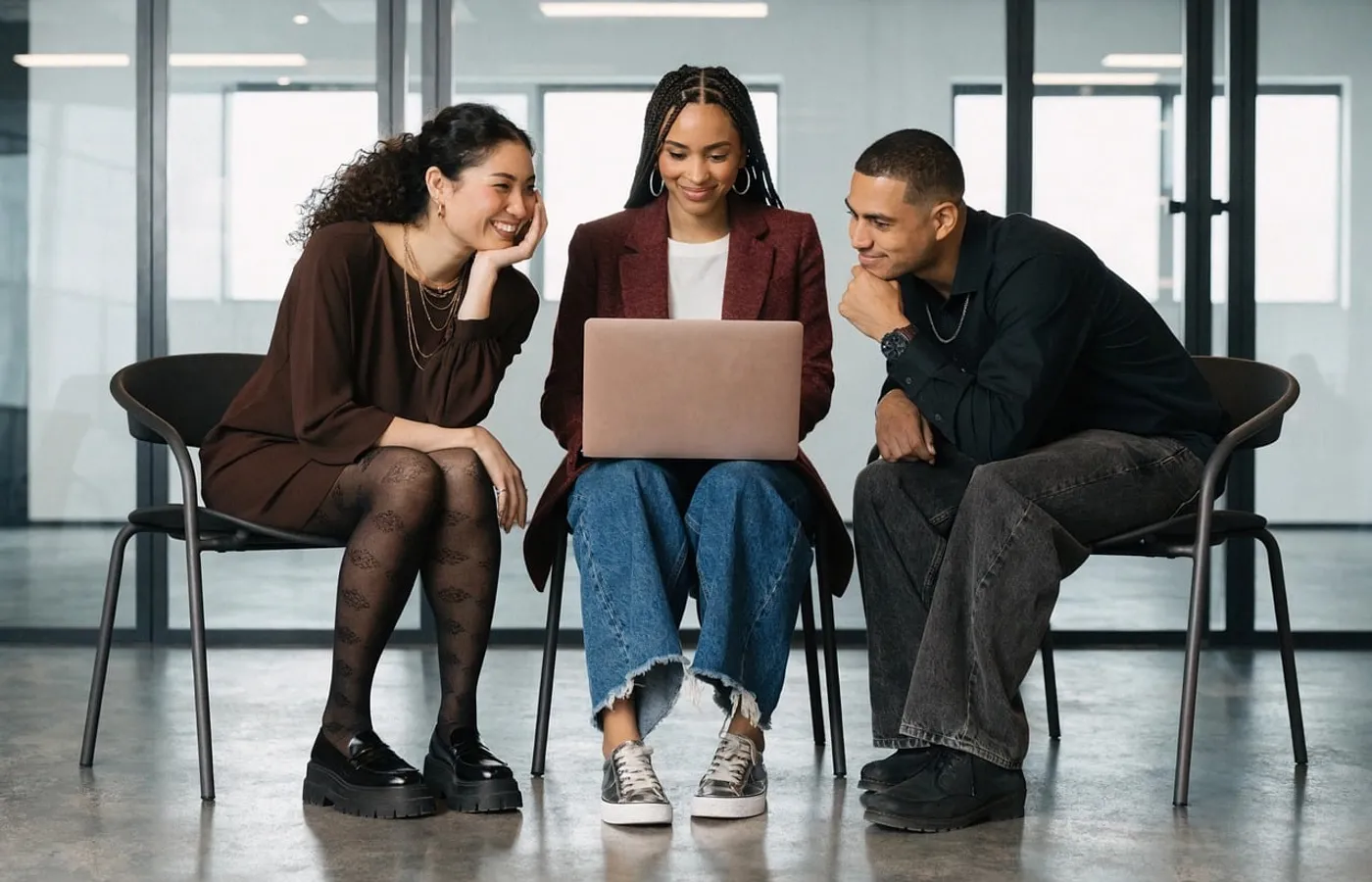 A sales and service team working on a CRM platform