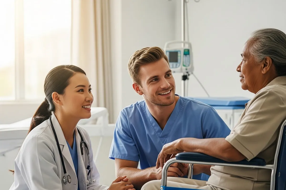 A clinician visiting an older client