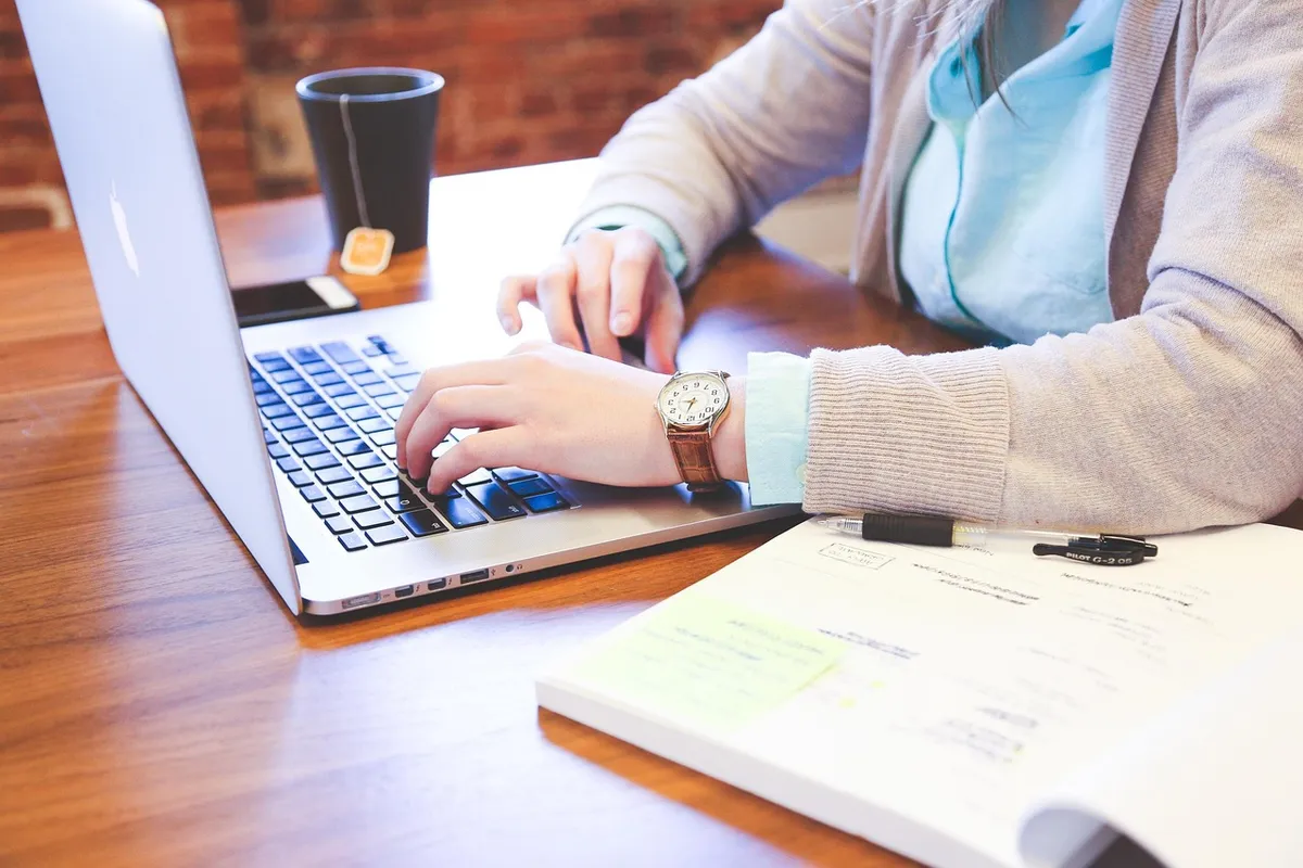 Staff working at a keyboard